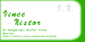 vince nistor business card